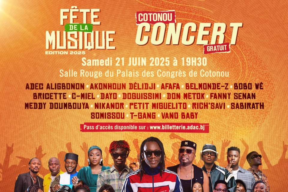 Le tableau de l'édition 2025 de la Fête de la Musique au Bénin