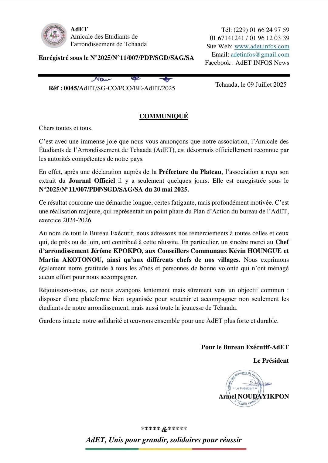 Lire l’intégralité du communiqué