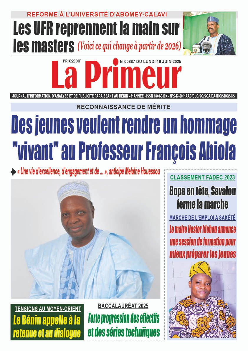 Une de la parution du 16/06/2025