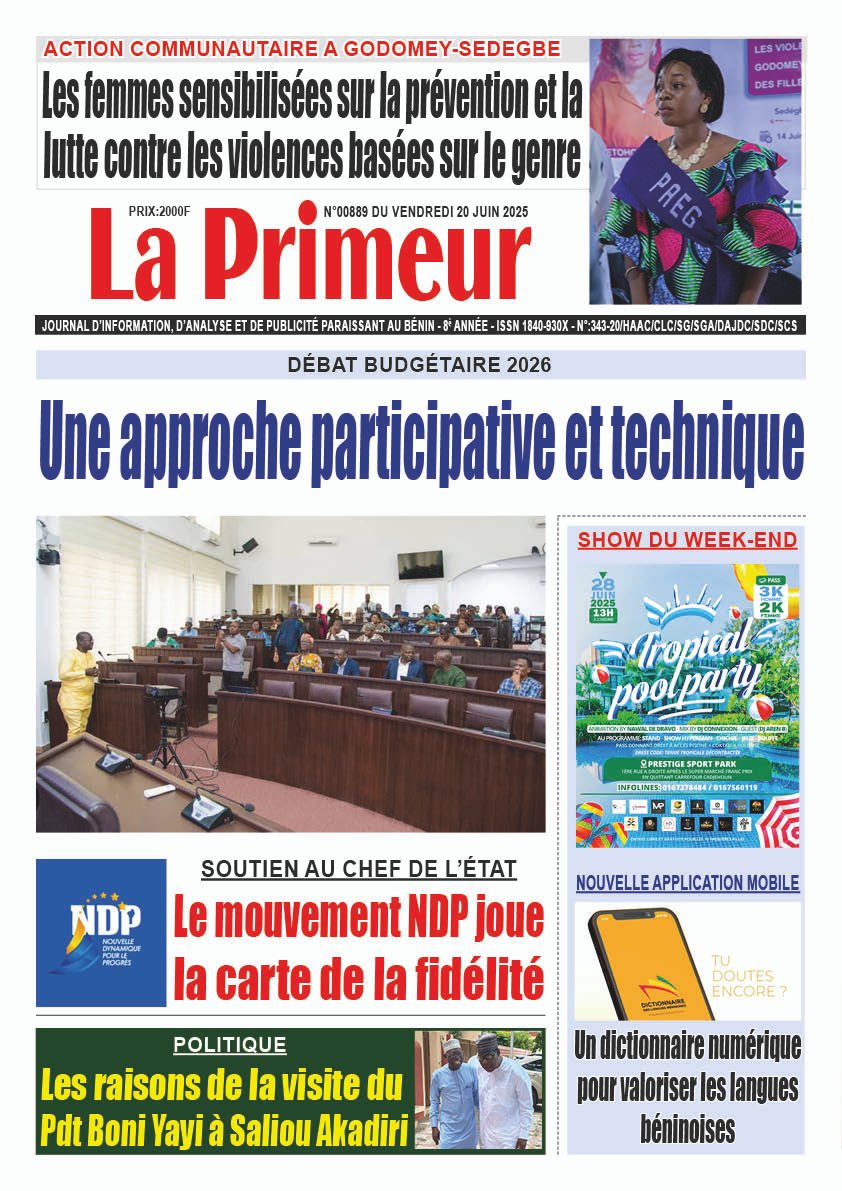 Une de la parution du 20/06/2025